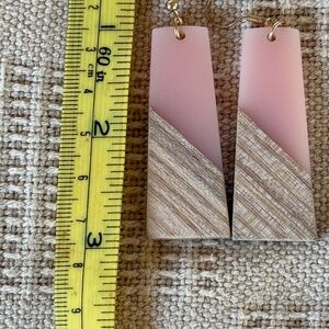 Elegant Pink and Tan Earrings